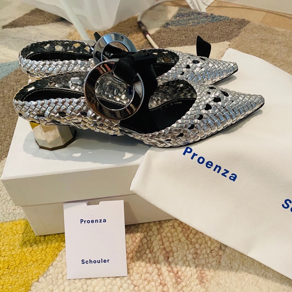 Proenza schouler woven leather mules